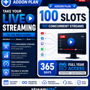 100 Extra Concurrent Streams Annual - Video Streaming Service