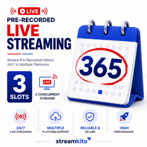 3-slots-365-days 5 Concurrent Streams (Annual) - 24/7 Video Streaming Service