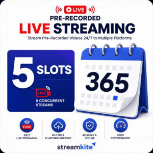 5-slots-365-days 3 Concurrent Streams (Annual) – 24/7 Video Streaming Service